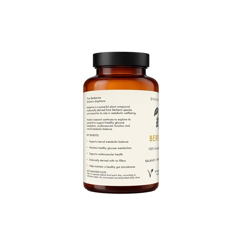 ORGANIVITS Berberine Capsules | Premium Berberis Diaphana Extract | Vegan