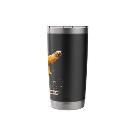 Cute Welsh Corgi Dog Wearing Yellow Raincoat Raindrops Puppy Stainless Steel Insulated Tumbler