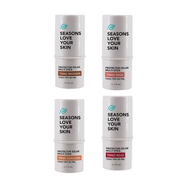 Seasons love your skin Kit Multi Stick con Color FPS 50 | Bronzer, Durazno, Rojo y Rosa | Rubor, Labial y Sombra