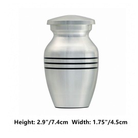 ICOKEE Small Keepsake Urn for Human Ashes or Pet Ashes, Qty 1, Hard Metal Cremation Mini Funeral Urn, with Velvet Bag