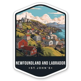 Newfoundland and Labrador Canada St. John's Canadian Province Badge Travel Vinyl Sticker - for Water Bottle Phone Car Tumbler Laptop - Waterproof - 4"