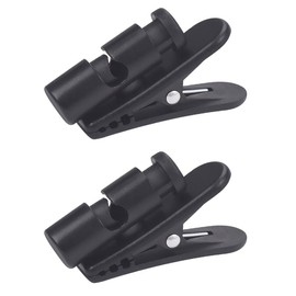 Earphone Clips, Set of 2, Black, Cable Clip, Cord Clip, Cord Clip, Cord, Compatible with 0.08 - 0.2 inch (2 - 4 mm), For Earphones and Microphones, Stowing, Securing Earphones Cords, 360 Degree