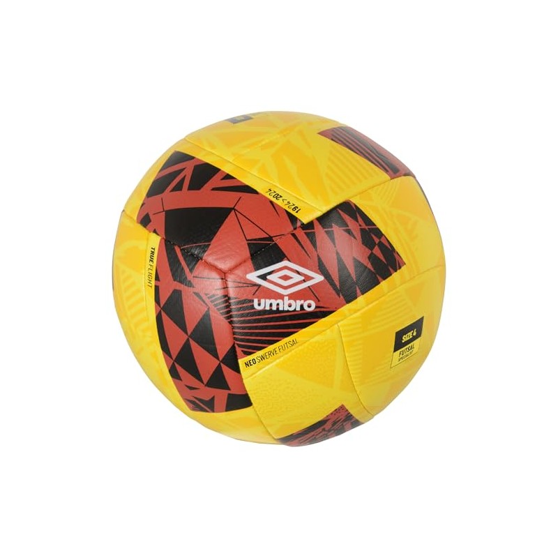 Umbro Futsal Swerve Ball, Size 4, Yellow/Red/Black