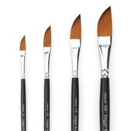 GACDR Dagger Striper Brush Set - 4 PCS Premium Watercolor Pinstriping Brushes Set with Korean Nylon Hair for Detail, Fine Lines, Acrylic, Ink, Gouache