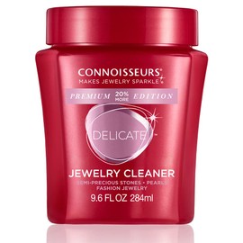 Connoisseurs Premium Edition Delicate Jewelry Cleaner Solution for Pearls, Gemstones, and Fashion Jewelry - 9.6 fl oz - Restores Brilliance in Seconds