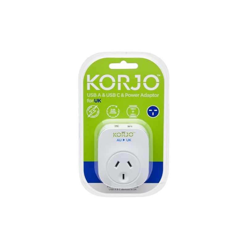 Balanzza Korjo USB A+C - UK Converts One Socket Into