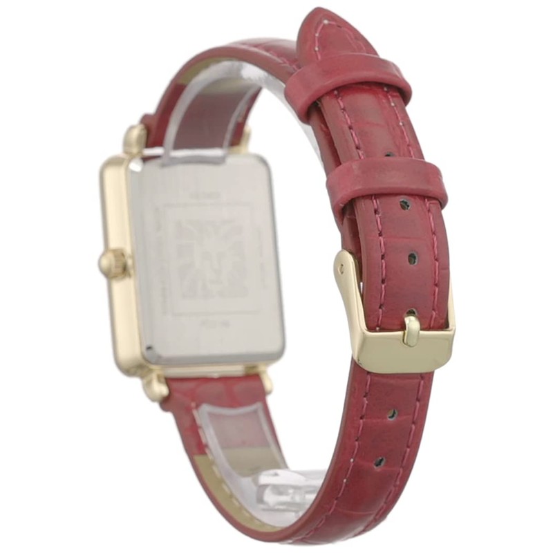 Anne Klein AK/3820 Women's Crocodile Embossed Glitter Accents Watch, Red/Gold,