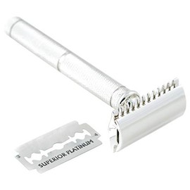 Bey-Berk BB01 Chrome Plated Safety Razor with Diamond Cut Design Handle, Grey