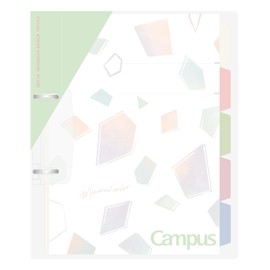 Kokuyo Campus Refillable Notebook, B5 Slim 2 Ring Binder Notebook with 5 Subject Dividers, 100 Sheets Capacity. Suitable for 26 Holes Loose Leaf Paper, Mineral Pistachio Green (Le-PP358-L4LG)