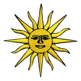 Sun of May patch, Argentina flag patch Embroidered Iron on Sew on Patch Badge for Clothes etc. 7 cm