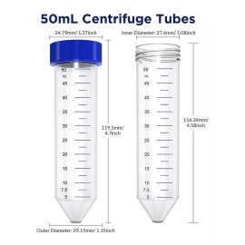 Tubos De Centrífuga Cónica De 50 Ml, 50 Piezas