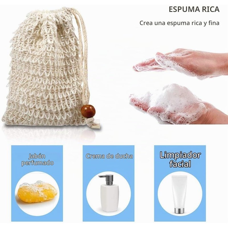 BUYGOO Bolsa Exfoliante de Jabón de Sisal MG-BZ371 - Pack