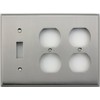 Satin Nickel 3 Gang Wall Plate 1 Toggle 2 Duplex Outlets