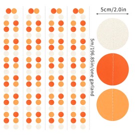 Orange White Fall Party-Decorations Garland-Streamers - 52ft Groovy Boho Hanging Paper Banner,Baby Bridal Shower Wedding Autumn Birthday Sunset Supplies Decor Hugfond