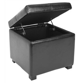 Safavieh Hudson Collection Williamsburg Brown Leather Square Storage Ottoman