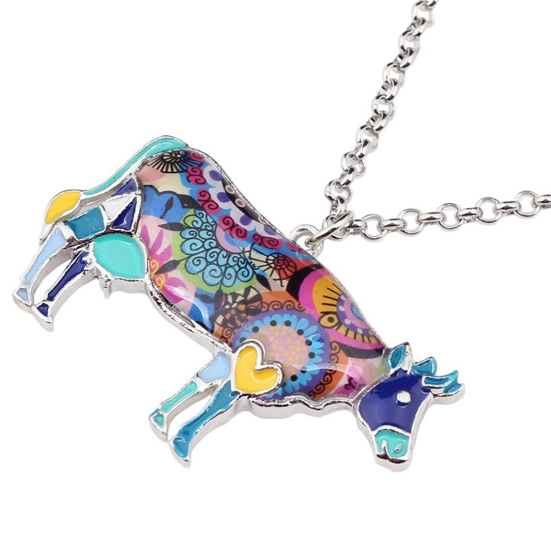 DUOWEI - Collar de metal con diseño de vaca lechera