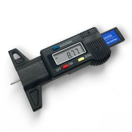 jj-shop24 Digital tread depth gauge for tyres, tyre tread depth gauge, digital LCD display, motorcycle, car, truck in inch/mm, tread depth gauge, digital caliper, 0-25.4 mm