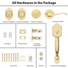 Haidms Gold Double Door Handle with Deadbolt, Gold Front Door
