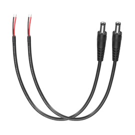 MECCANIXITY 2pcs DC Power Pigtails Cable, 5.5mm x 2.5mm Male Barrel Plug Connector to Bare Wire Open End 25cm for CCTV Camera, DVR, LED Strip