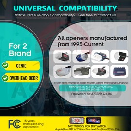 1 for GK-BX Wireless Genie Garage Door Opener Keypad Universal 3-Years-Warranty