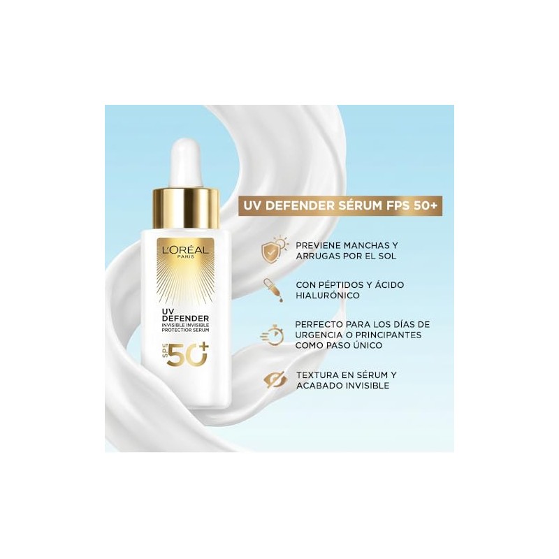 L'Oréal Paris Sérum Protector Solar Invisible FPS 50+ anti-manchas y
