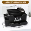Niciksty Wood Desktop Mail Organizer, Mail Organizer Countertop with 6
