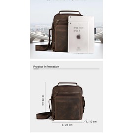 POPBOBZHUO Men's top layer cowhide shoulder messenger bag 6479