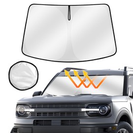 Windshield Sun Shade for Ford Bronco Sport 2021-2024 2025, Upgraded Heat Insulation Front Window Cover for Bronco Sport Accessories, Foldable Windshield Shade for Bronco Sport 2024 Sun Visor Protector
