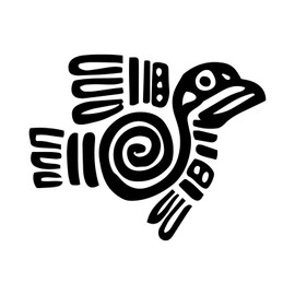 Aztec Bird Silhouette Decal Notebook Car Laptop 5.5" (Black)