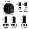 CUIDAKJ Pack of 2 Black Control Knobs with 10 Adaptors
