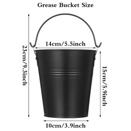 MAQUITA Grill Bucket for Grease, Drip Grease Bucket 15 Packs Oil Catcher Foil Liners for Traeger 20 22 34 Series Pit Boss Pellet Oklahoma Joe Rec Tec Z Grill Smoker BBQ Accessory
