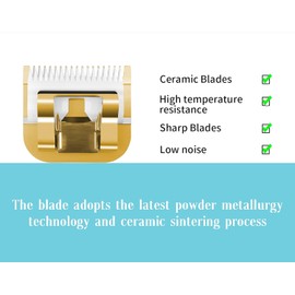 Professional Detachable Replacement Blades Set,Cut Length,Compatible with Andis AGC,BDC,BGC,MBG Series/Oster Classic 76/Star-Teq/Power-Teq/A5 Clipper (7PACK) Golden