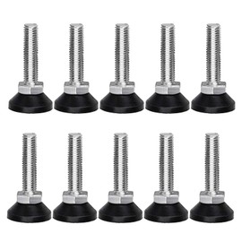 Ericrise Pack of 10 Furniture Levelling Feet, Adjustable Foot for Furniture, Adjustable Feet M10 x 38 mm, Adjustment Screw, Adjustable Feet, Galvanised Steel for Table, Chair, Hanger, Bedside Table