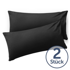 Blumtal Set of 2 Cushion Covers, 40 x 80 cm, with Envelope Closure, Pillow Case Made of Soft Brushed Microfibre Fabric, Oeko-Tex® Certified, Anthracite