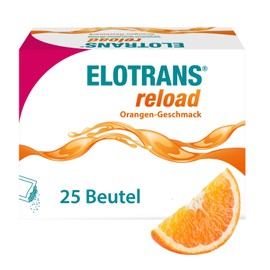 ELOTRANS reload - isotonic electrolyte glucose mixture - dietary supplement with magnesium, potassium chloride, choline and B vitamins - 1 x 25 bags - orange flavour