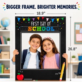 NUOBESTY First Day of School Photo Booth Frame, Back to School Prop Sign