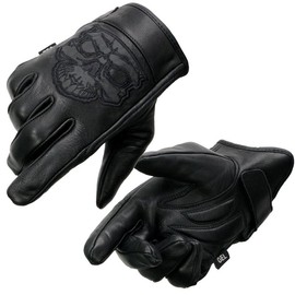 Milwaukee Leather Men's Leather Motorcycle Riding Hand Gloves - Color: MG7571-BLACK, Size: 4X-Large