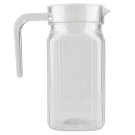 Jarra de Agua Acrílica Transparente con Tapa para Bar, Botella de Jugo Frío a Rayas para el Hogar, 500ML