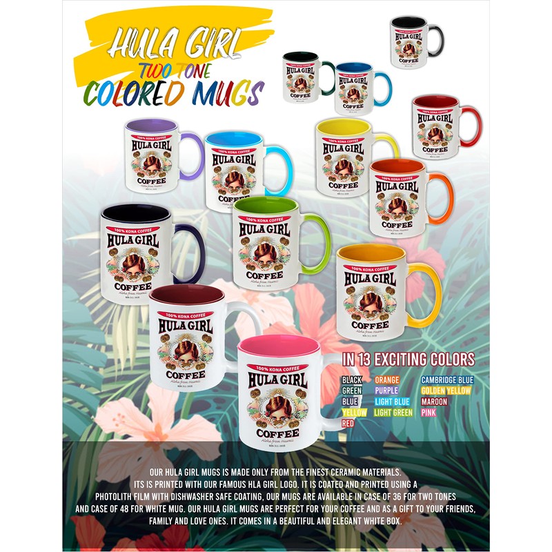 Hula Girl 10% Hawaiian Kona Coffee Blend Chocolate Mac Nut,