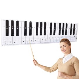 Dry Erase Piano Keyboard Laminated Poster with Note Positions, 61" Inches Large Jumbo Size for Classroom Lessons