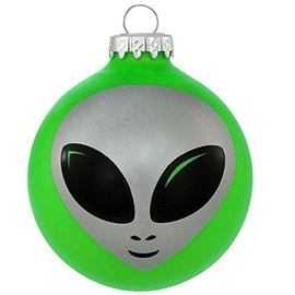 OnHoliday Glass Alien Bulb 3" Christmas Tree Ornament