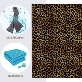 Turamurra Hand Towels Set of 2 Leopard Print Themed Towels for Bathroom Decorative, Bath Towels, Soft Absorbent Towels for Farmhouse Home Decor Gifts for Women 14 x 28 in