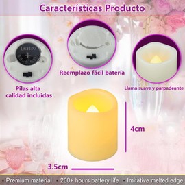 MORNWELL 48PCS Velas Led Sin Llama,Velas Eléctricas con Pilas,Impermeables,Velas Decorativas Luz de Té para Navidad,Halloween,Festivales Decoración,Bodas,San Valentín,Pascua,Hogar,Mesa,Fiestas