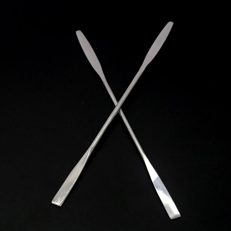 JIHUOO 2 Pcs Stainless Steel Lab Spatula Double Ended Makeup