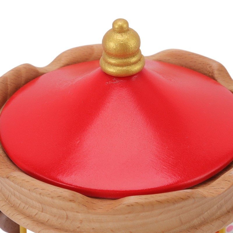 Christmas Music Box Wood Carousel Delicate Clockwork Musical Box Decoration