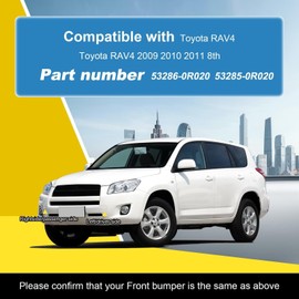 Goholy Car Front Bumper Tow Hook Cover Compatible with Toyota RAV4 2009 2010 2011 8th Trailer Cover Cap 53286-0R020 53285-0R020 Trailer Cover Towing Eye Cap Silver - 2 pcs