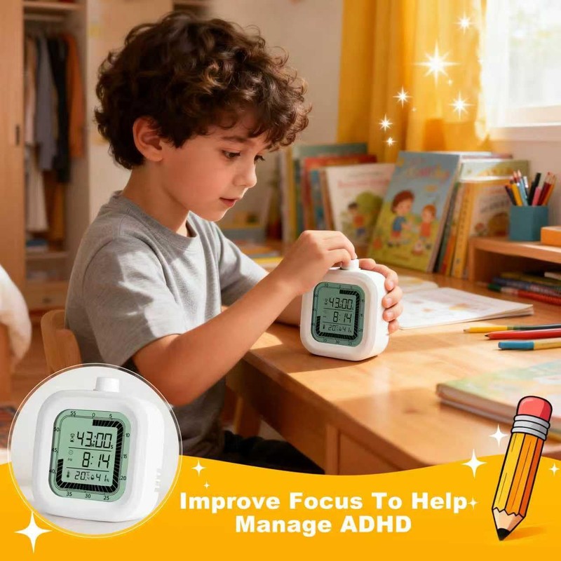 Visual Timer, 60 Minutes Countdown & Countup Timer, Digital Alarm