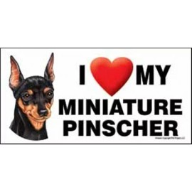 I (Heart) Love my MINIATURE PINSCHER Car Fridge Dog Magnet 4x8 USA Waterproof