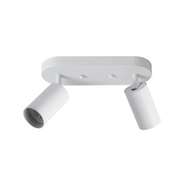 YORKCARE 2-Light Track Lighting, White 2-Way Ceiling Spot Design, Ceiling Spotlight with Flexibly Rotatable Light Head for Bedroom, Kitchen, or Living Room, GU10 Bulb not Included