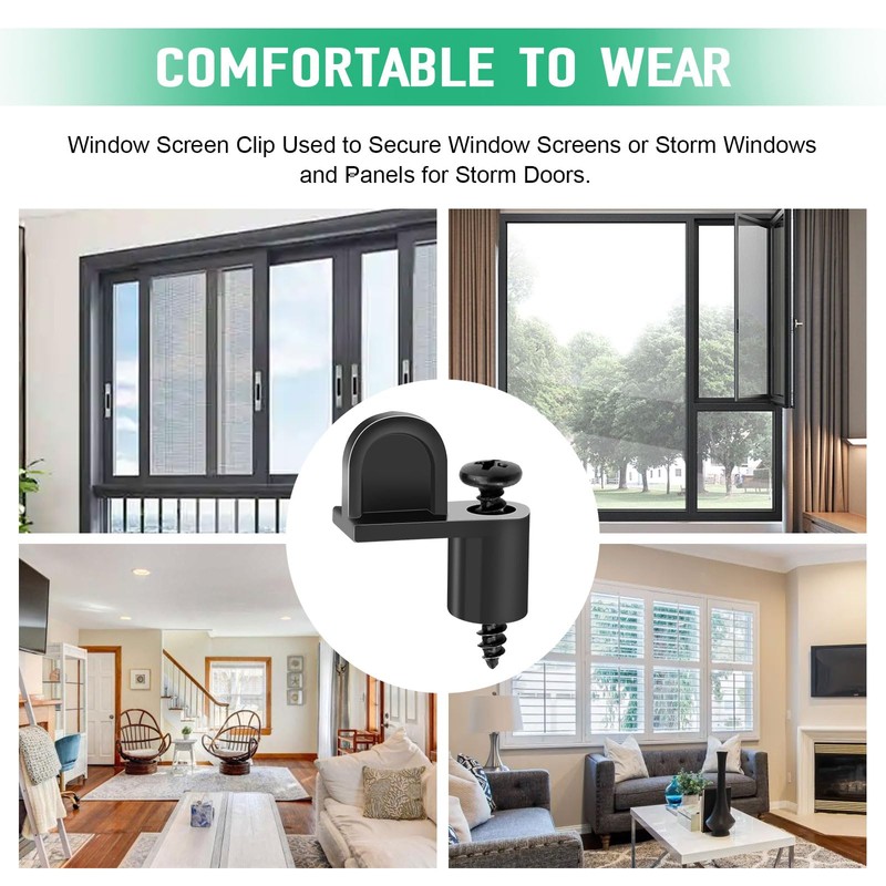 12 Pack 3/8 Inch Screen Clip, Window Screen Clip with